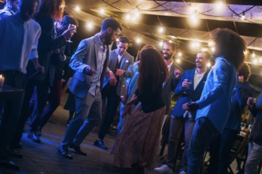 Two dancers at an event