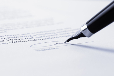 Sigining paperwork